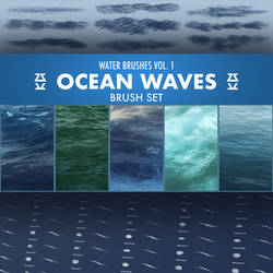 Ocean Waves Brush Set by Zsolt Kosa