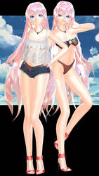 Megurine Luka - Summer Beach by Jaraziah Lowell