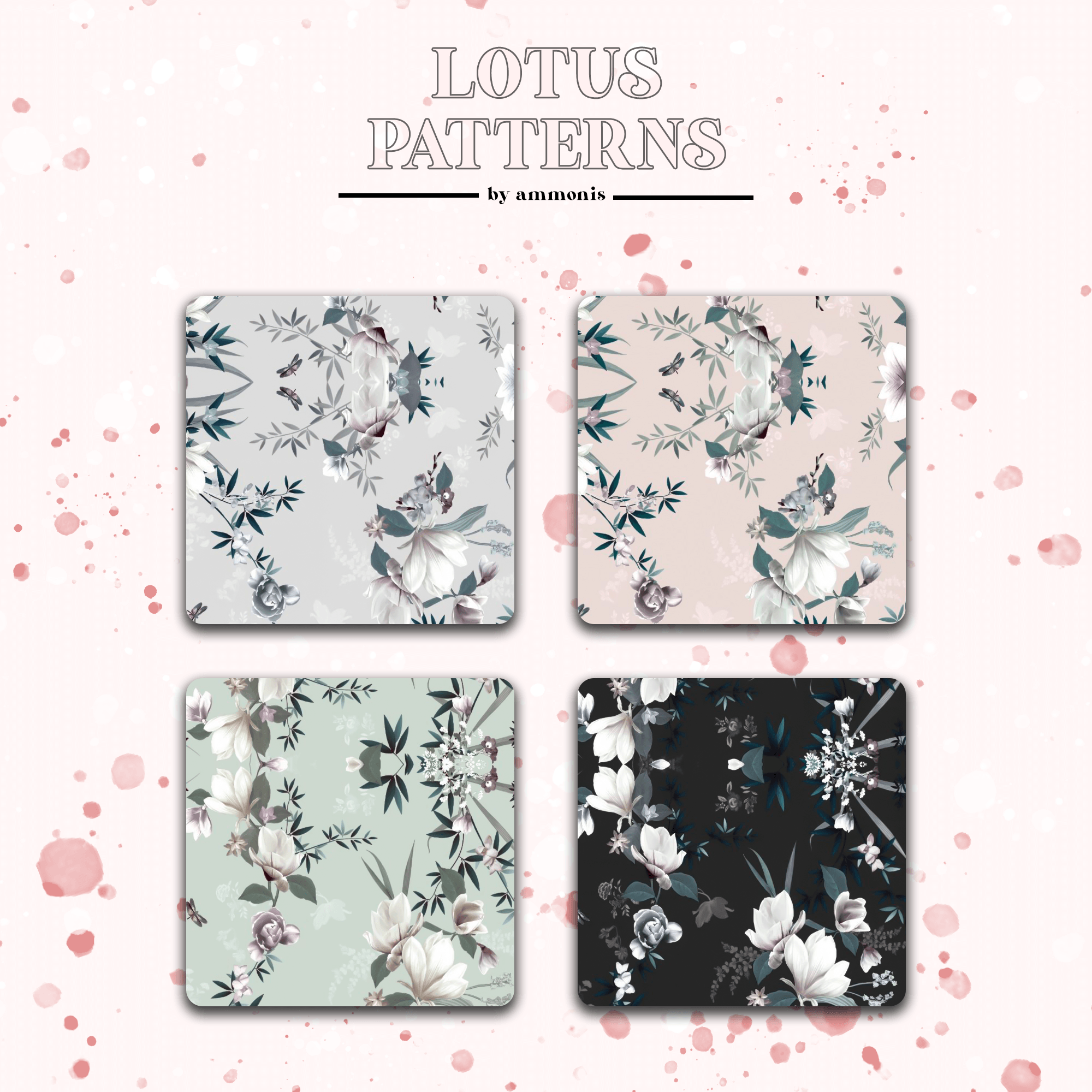 lotus patterns by @ammonis by ammonis on DeviantArt