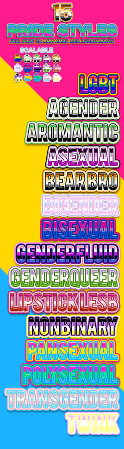 LGBTQ+ Pride Text Styles