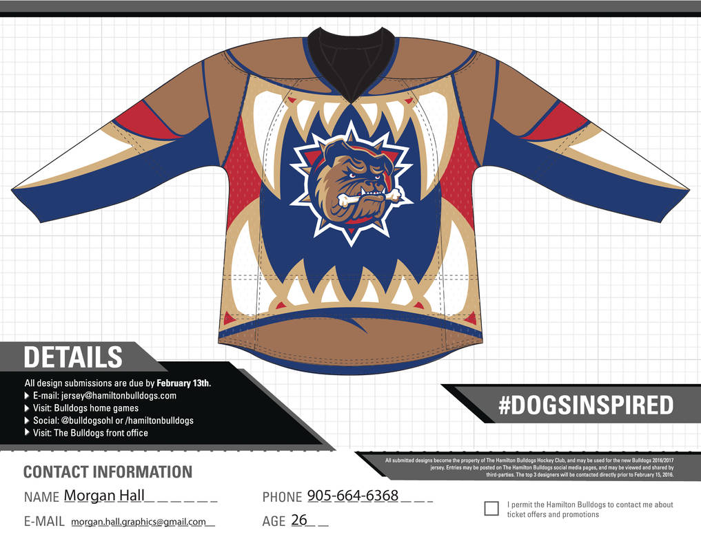 Hamilton bulldogs jersey top