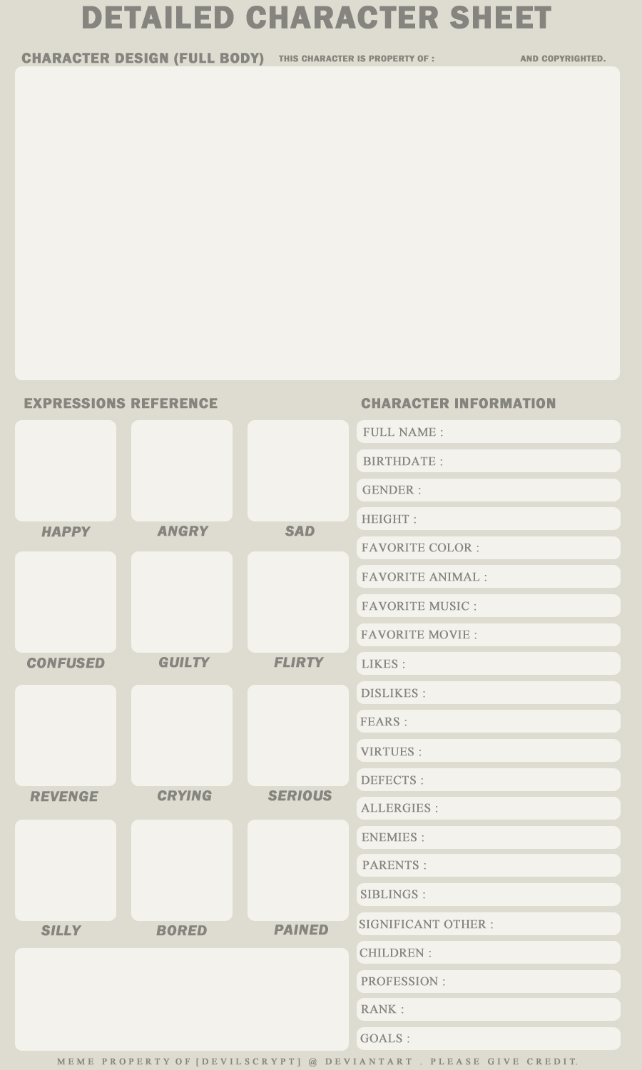 Detailed Character Sheet by DevilsCrypt on DeviantArt