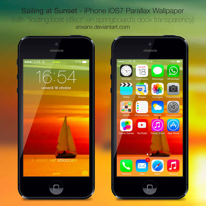 Sailing at Sunset - iPhone 5 iOS7 Wallpaper