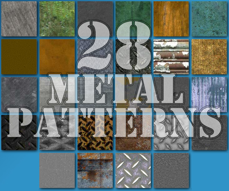 28 Seamless Metal Patterns for Photoshop
