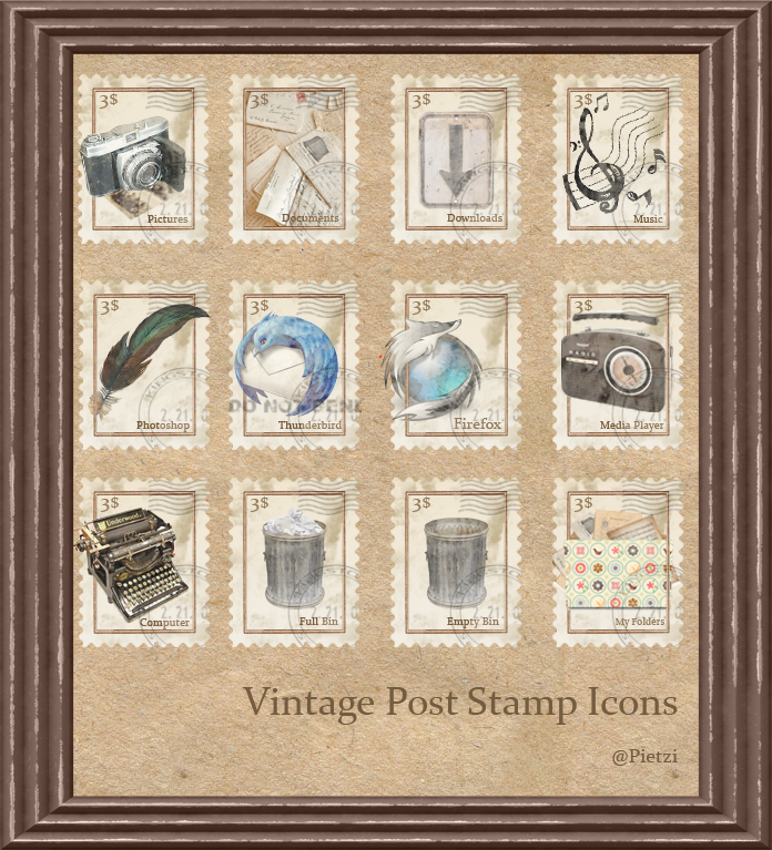 Vintage Stamp Dock Icons