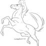 Rearing Stallion Lineart