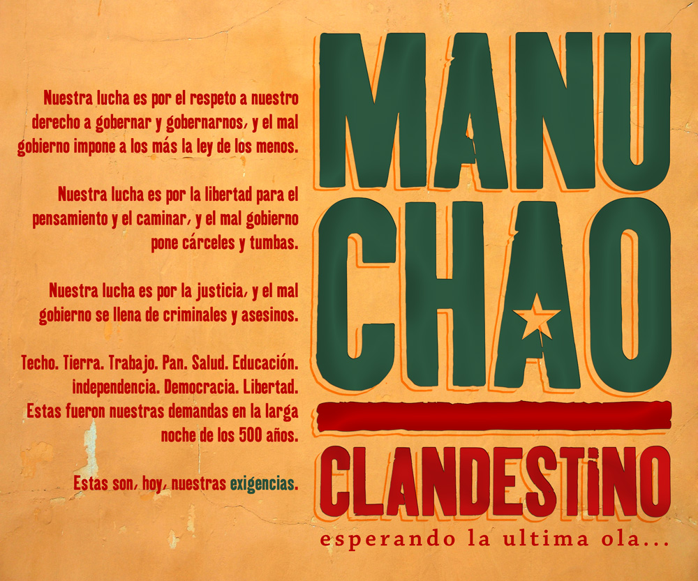 Manu Chao 'Clandestino' Poster