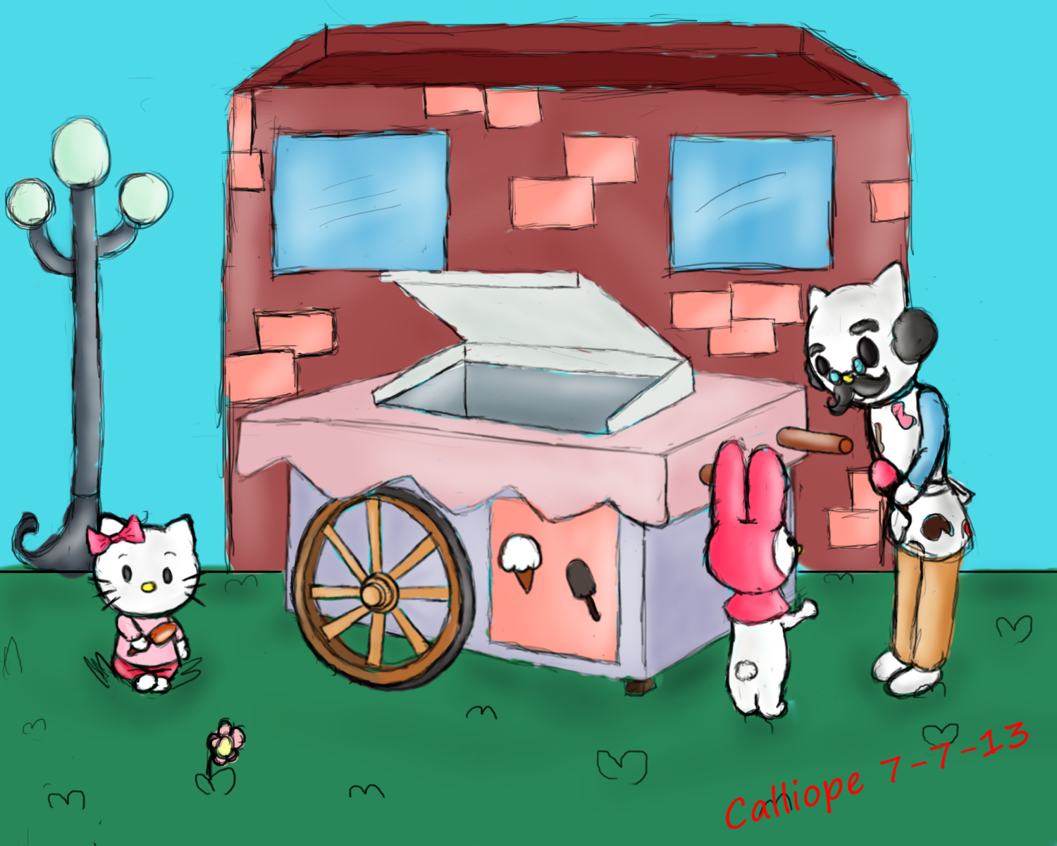 Hello Kitty and Friend get Ice Cream by Thinktink606432 on DeviantArt