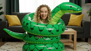 New Woman with inflatable snake IA video (18)