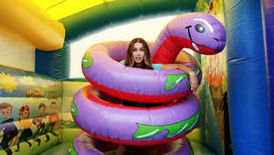 Inflatable snake swimline vs Female AI video (270)