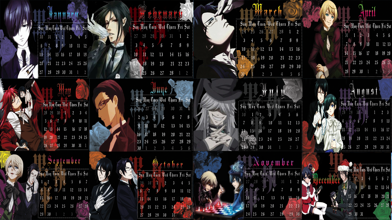 Black Butler 2013 Calendar by Xinahs on DeviantArt Black Butler 2013 Calendar by Xinahs on DeviantArt