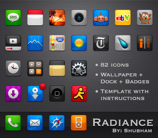 Radiance theme for iPhone by kediashubham