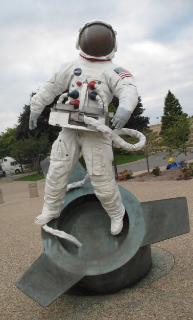 nasa astronaut statue stock
