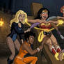 Wonder Woman v BC Huntress Vixen tickling catfight