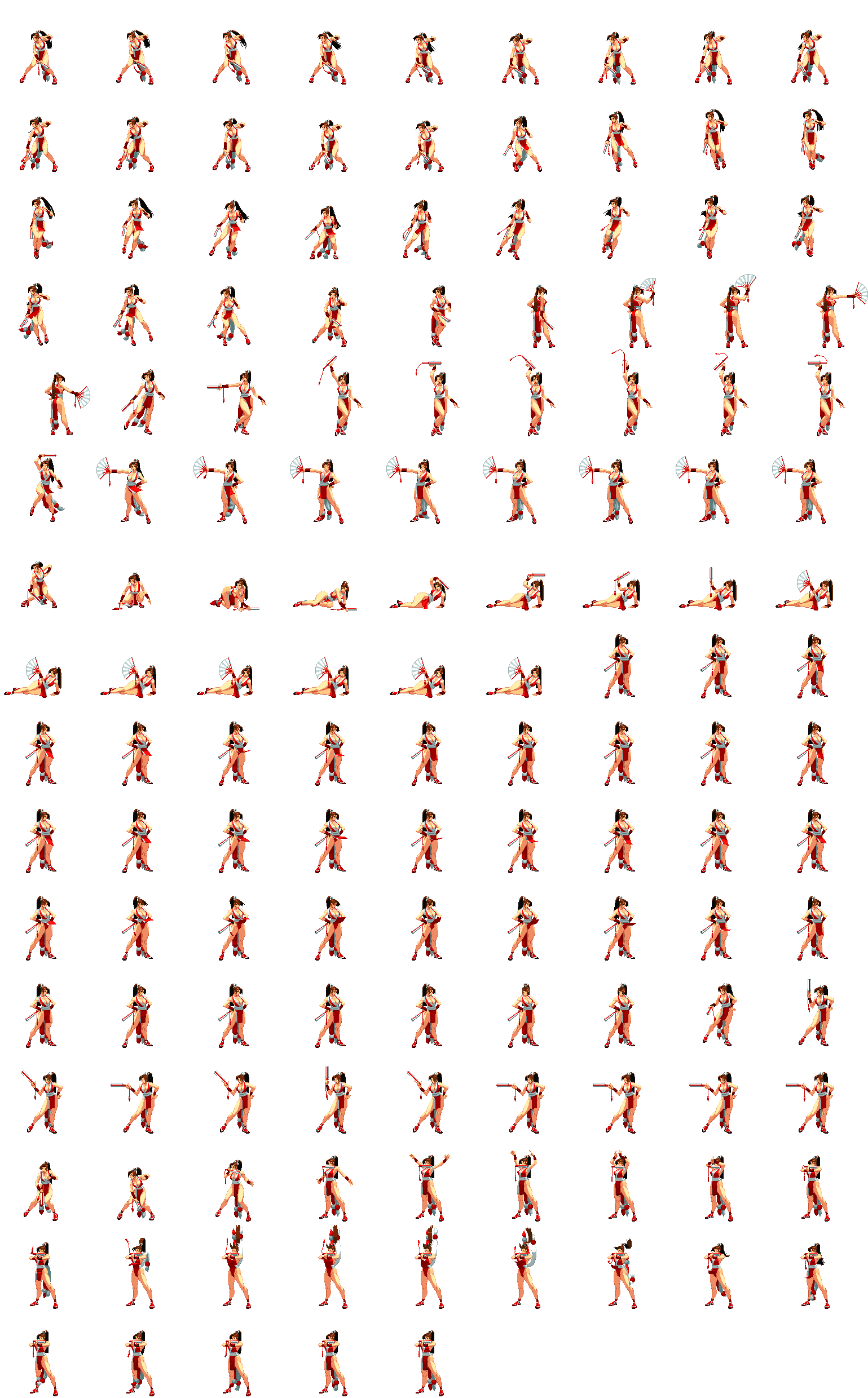 Mai Shiranui basic sprite sheet [json data + XCF] by jorgejavieran on ...