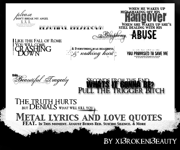 Metal lyrics + Love text vol.1