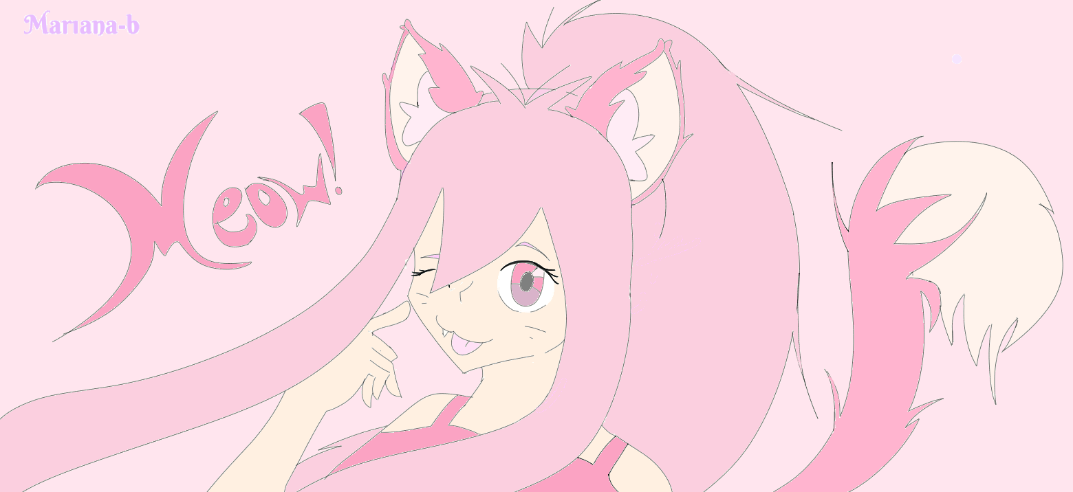 Pink Cat Anime Girl by Mar1ana-b on DeviantArt