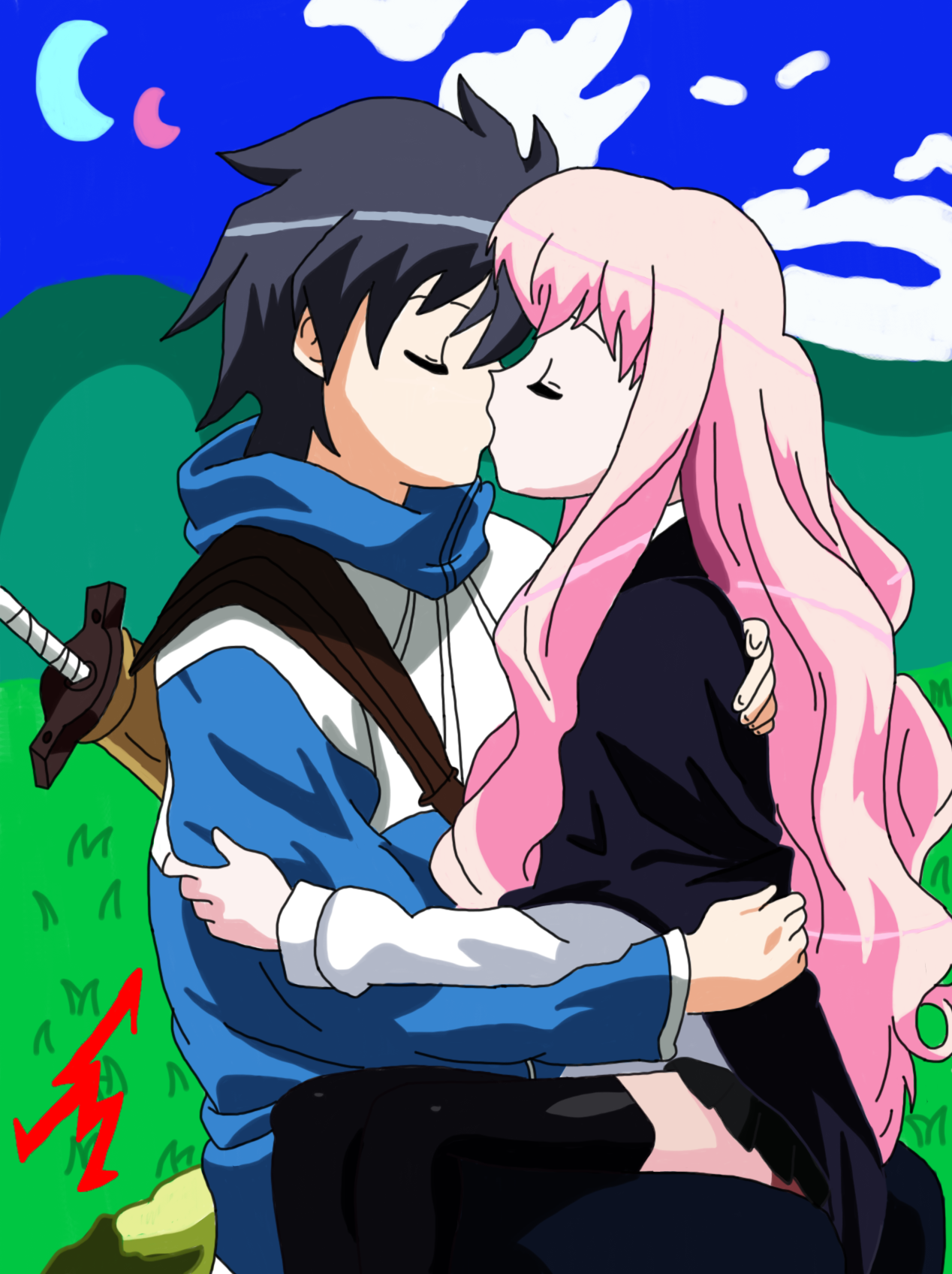 Louise and Saito by Skeemen on DeviantArt