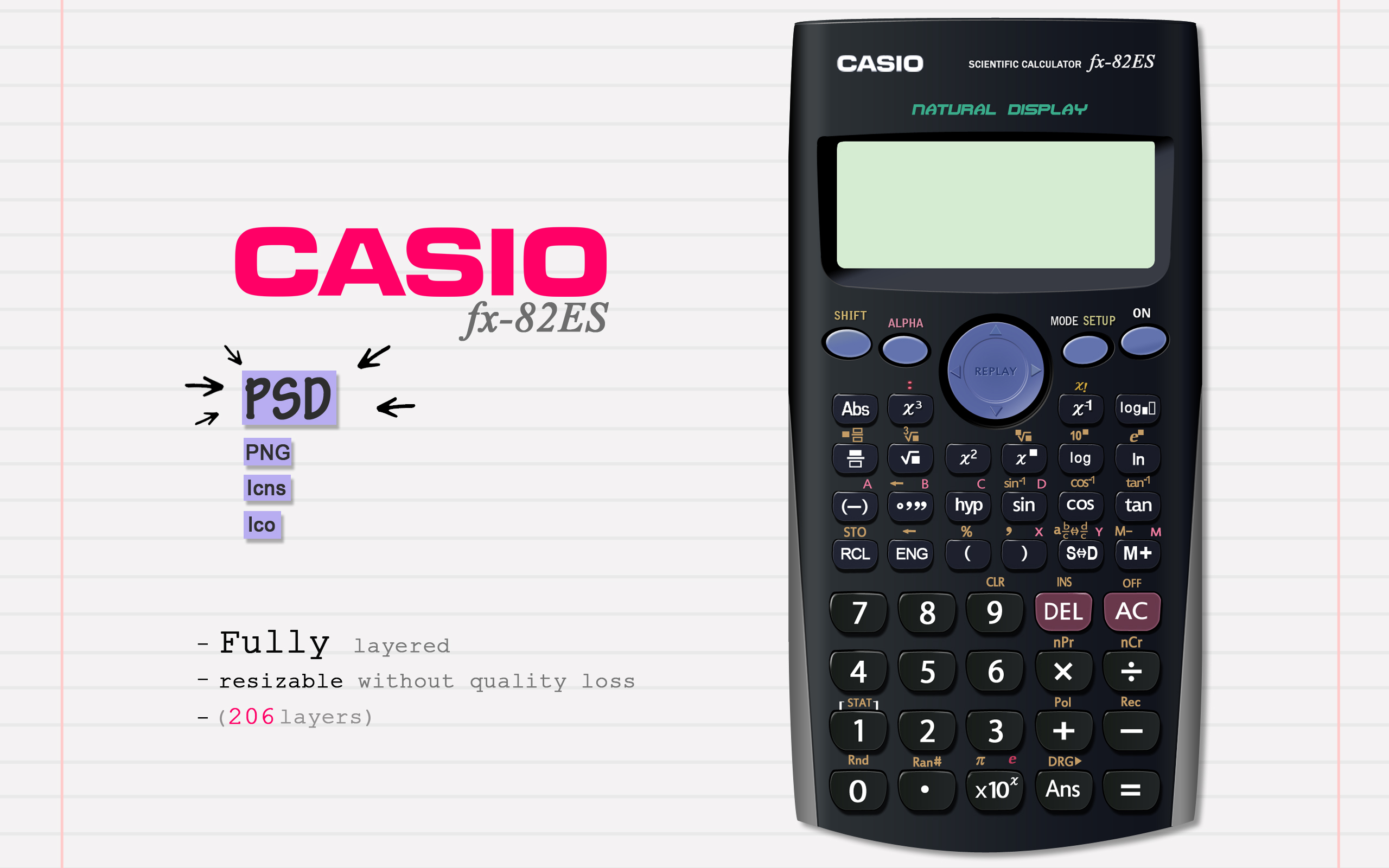 CASIO FX-82ES | PSD | Png | Ico | Icns