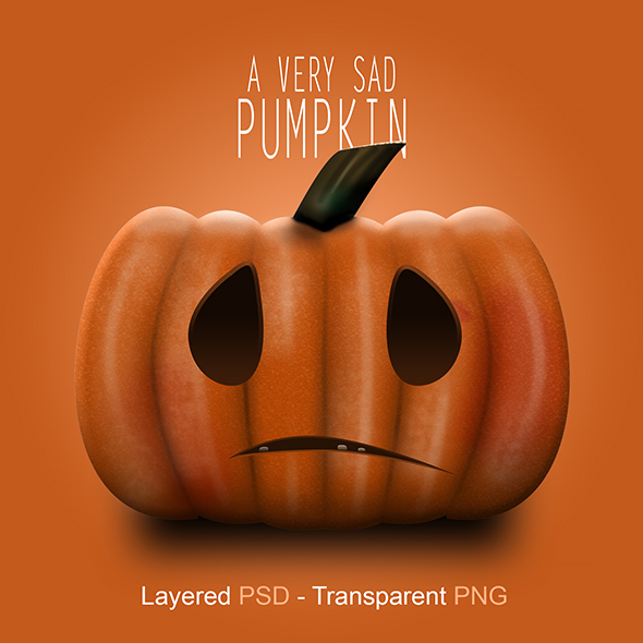 Sad Pumpkin | Layered PSD