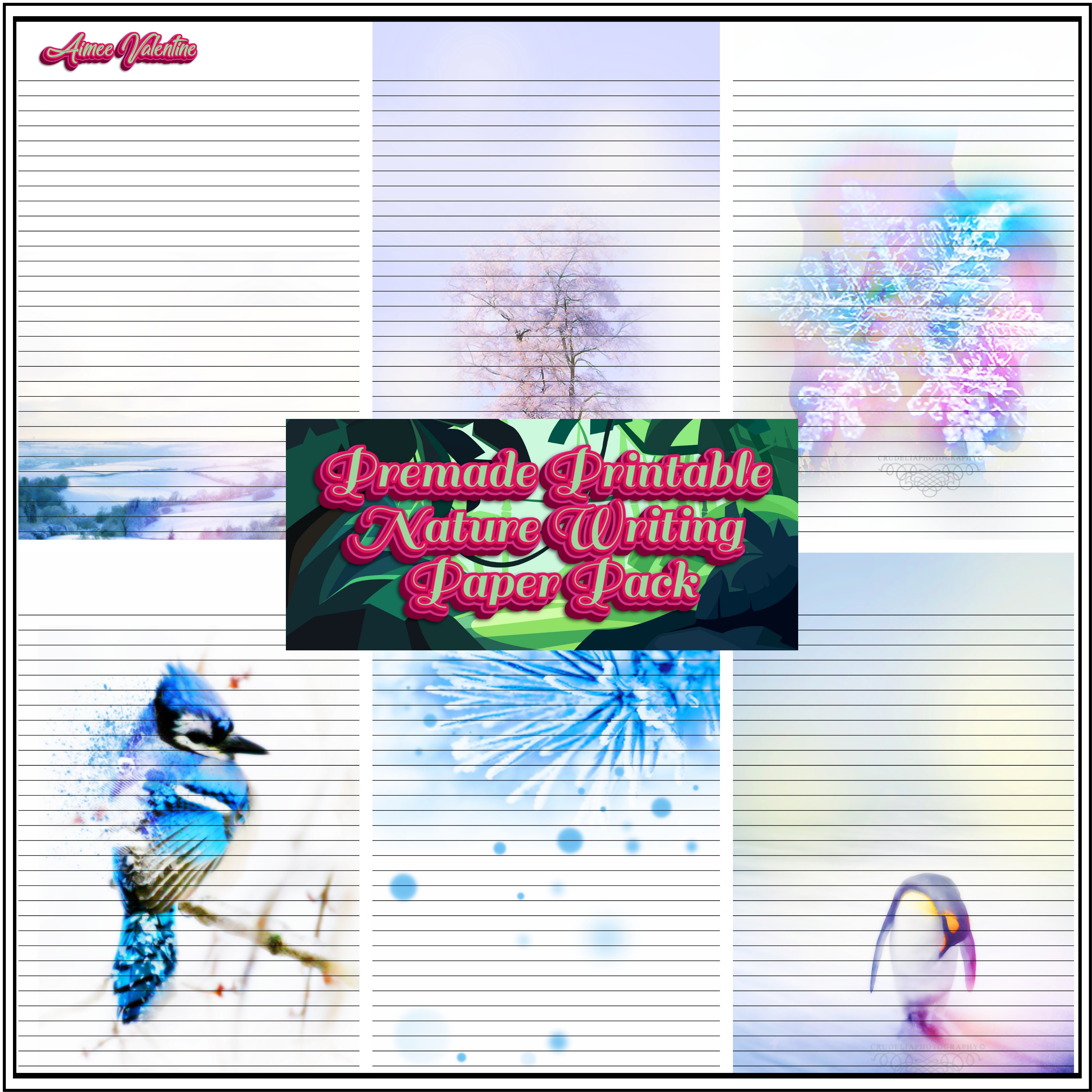 (Premade Printable Nature Writing Paper Pack) by LadyValsArt1983 on ...