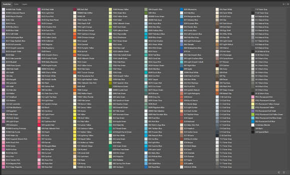 Copic Marker 358 Color Swatches for Photoshop CC