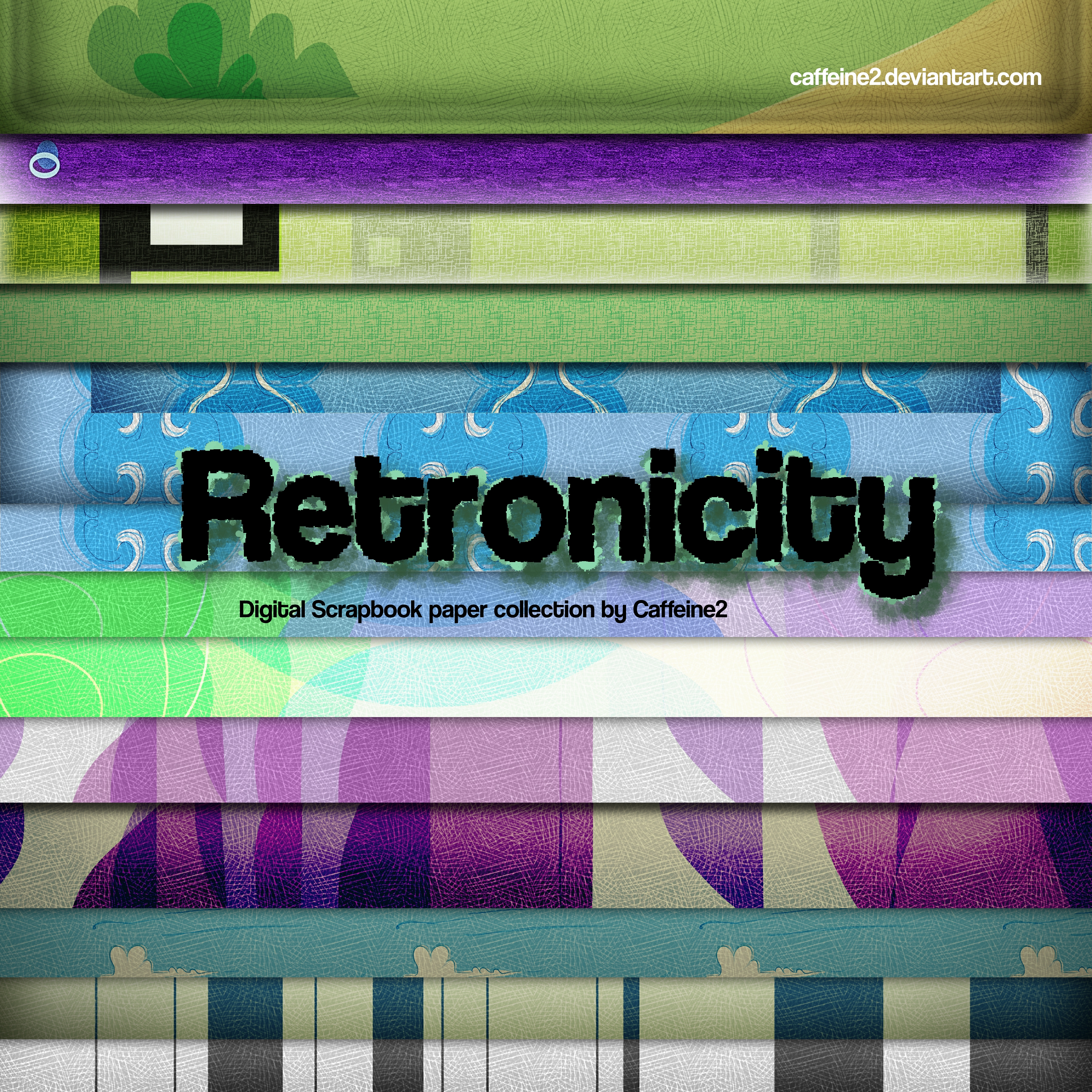 Retronicity Digital Scrapbook Paper Pack