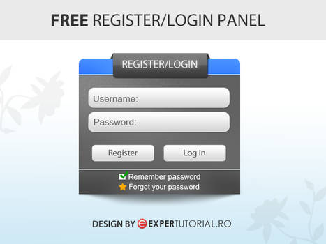 FREE PSD Register Login Panel