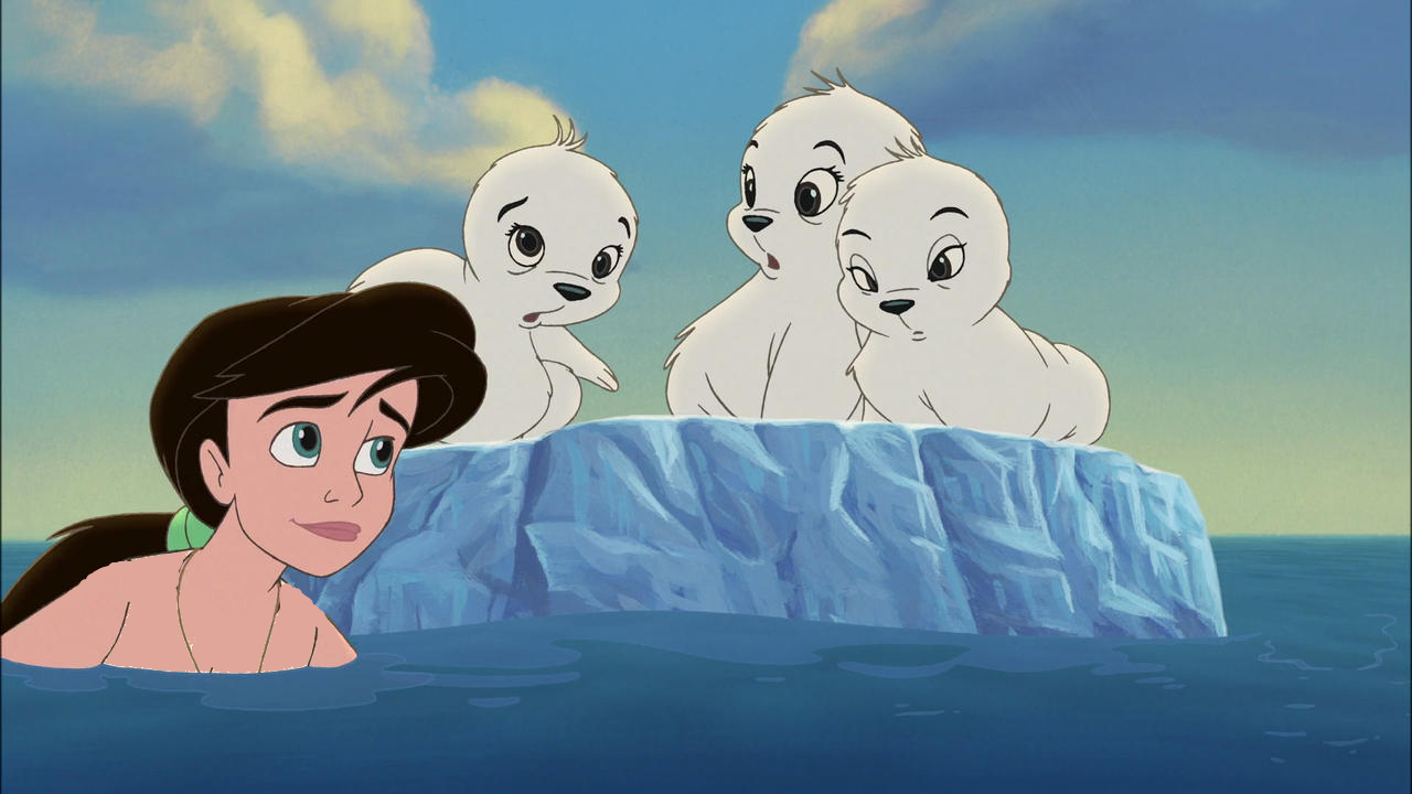Melody playing with the seal cubs by magico20 on DeviantArt