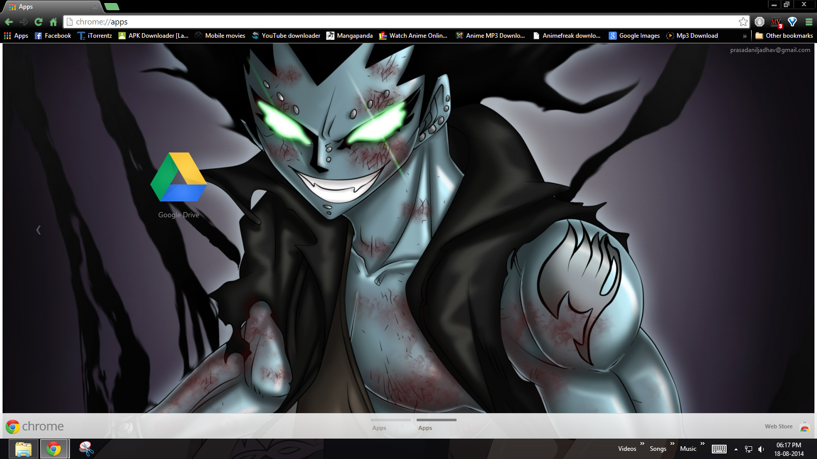 Gajeel fairy tail Chrome theme by prasad9323