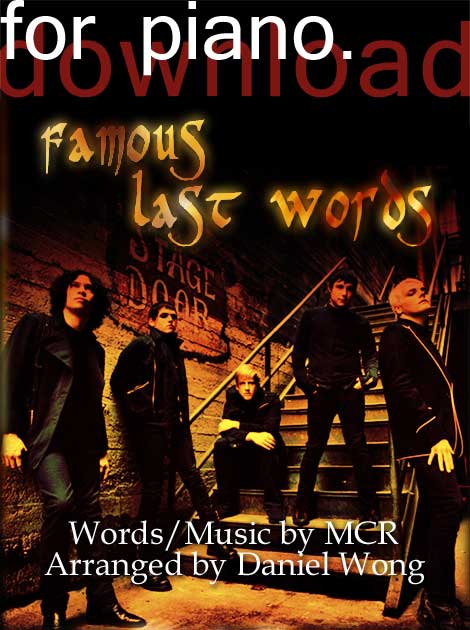 Famous Last Words Sheet Music