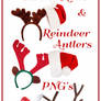 Santa Hats and Reindeer Antlers PNG's