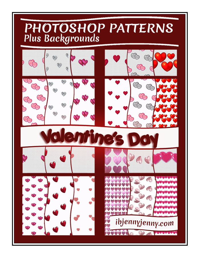 Photoshop Valentine's Day Patterns + Backgrounds