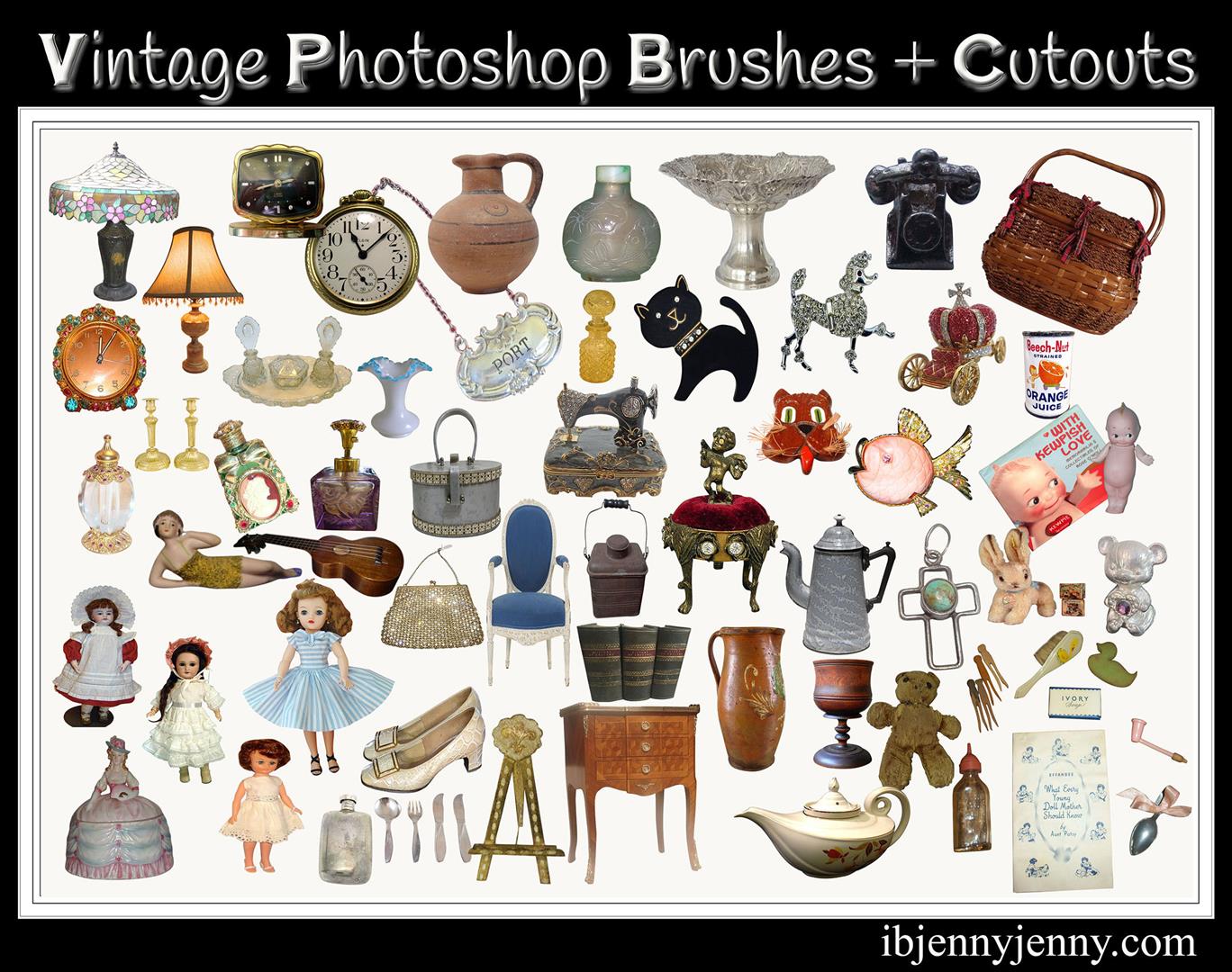 Free Vintage Photoshop Brushes plus Cutouts