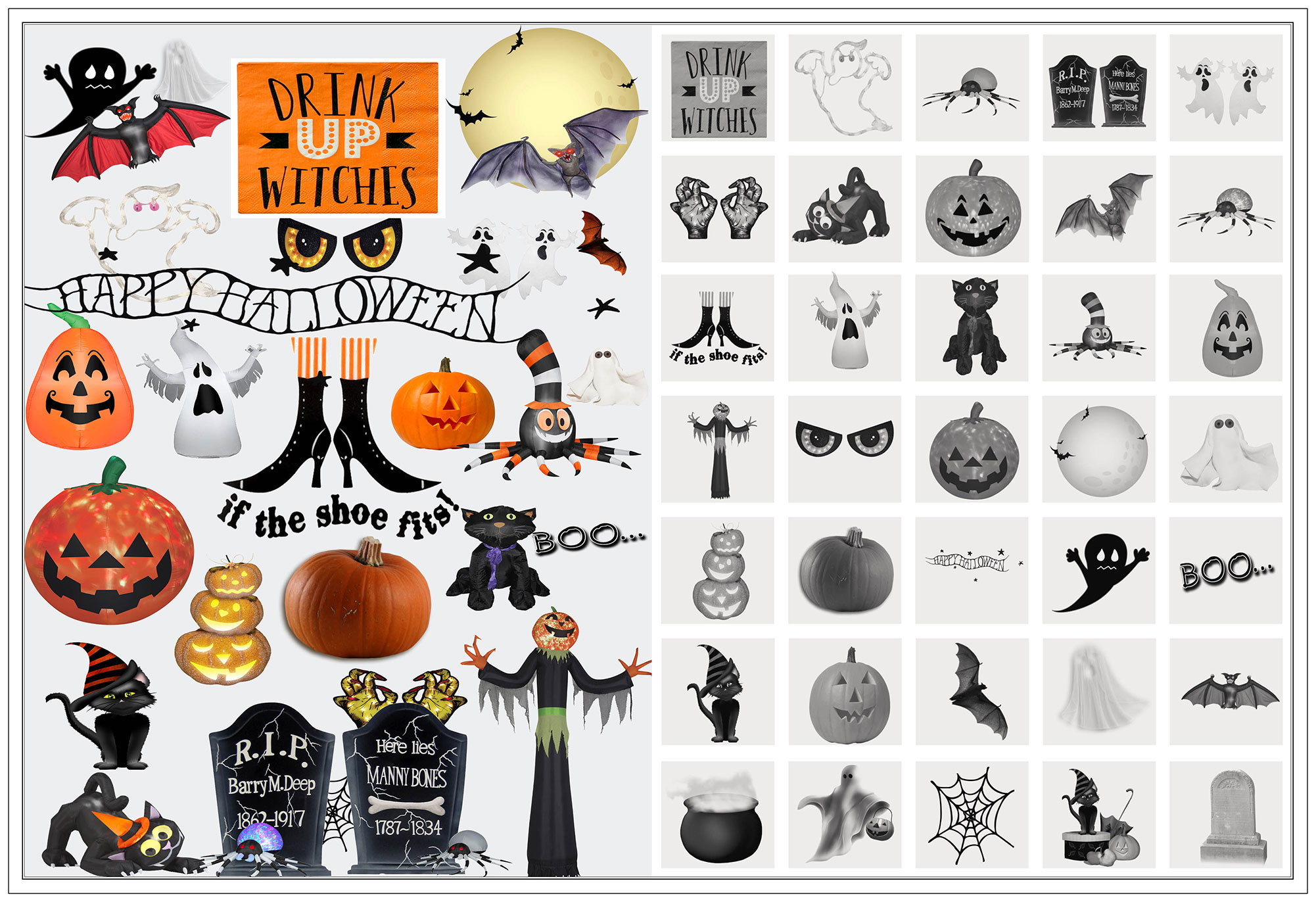 Free Halloween Fun Photoshop Brushes plus Cutouts