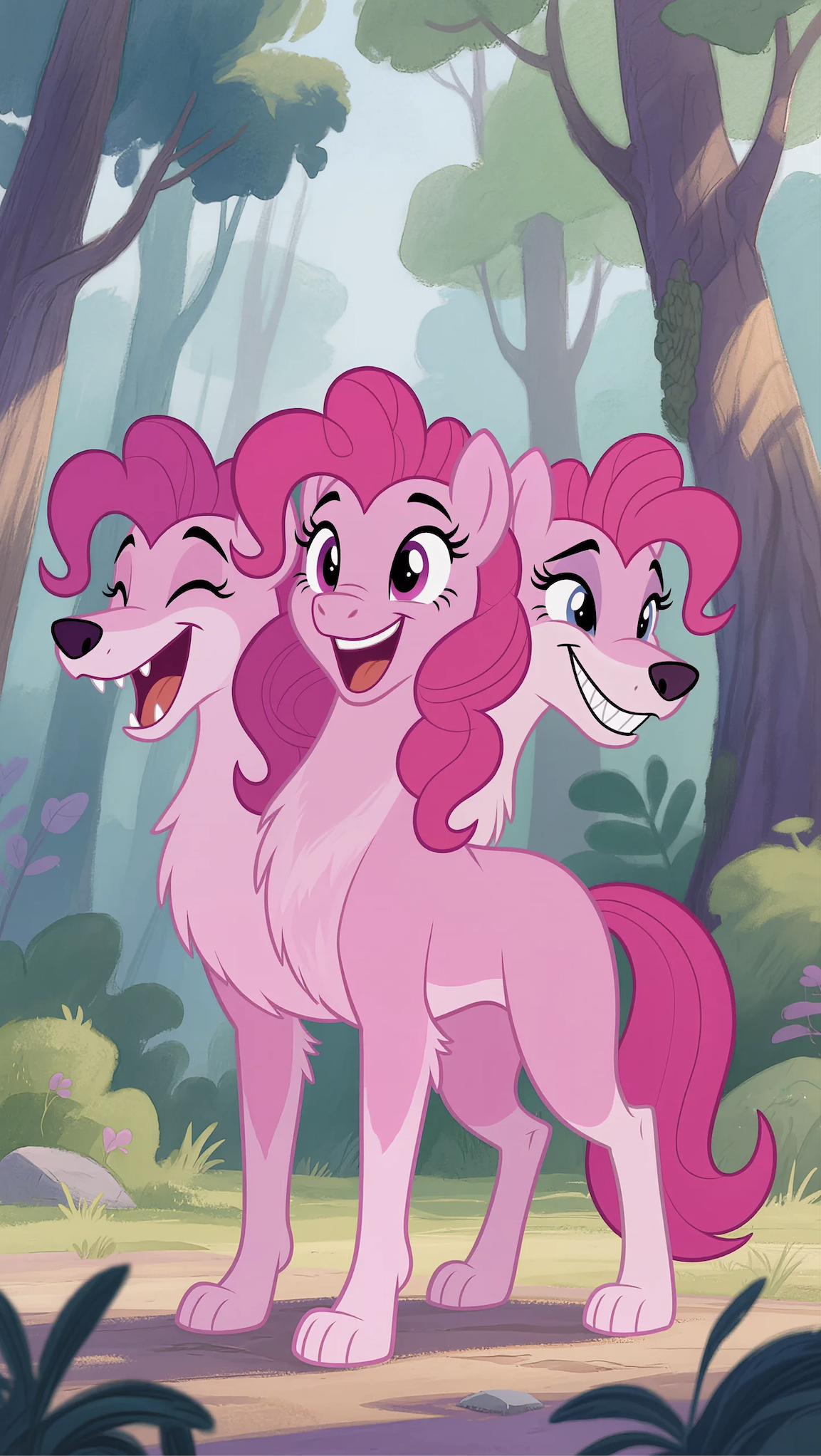 Monster Ponies: Pinkie Pie the Cerberus by Generalorder4 on DeviantArt