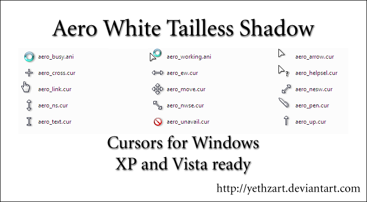 Aero White Tailless Cursors