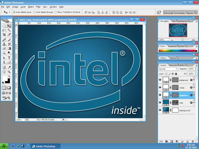 Intel Logo Vector PSD