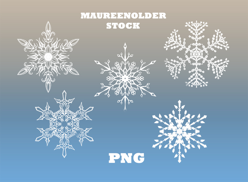 STOCK PNG white snow flakes