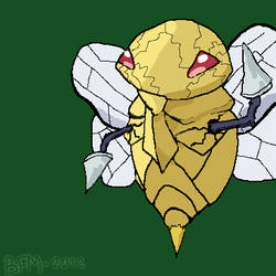 Beedrill hatching from a Kakuna