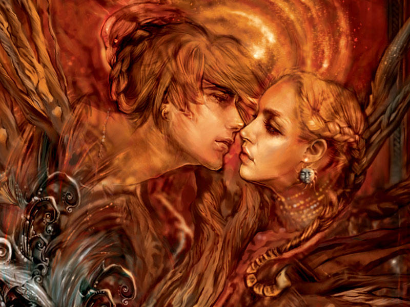 Поцелуй фэнтези. Мужчина и женщина фэнтези. Вечная любовь. Фэнтези любовь. Божественная женщина.