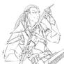 Free lineart: Drow warrior