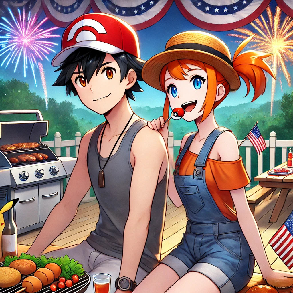 Ash and Misty Celebrating The Fourth of July by Maruku24 on DeviantArt