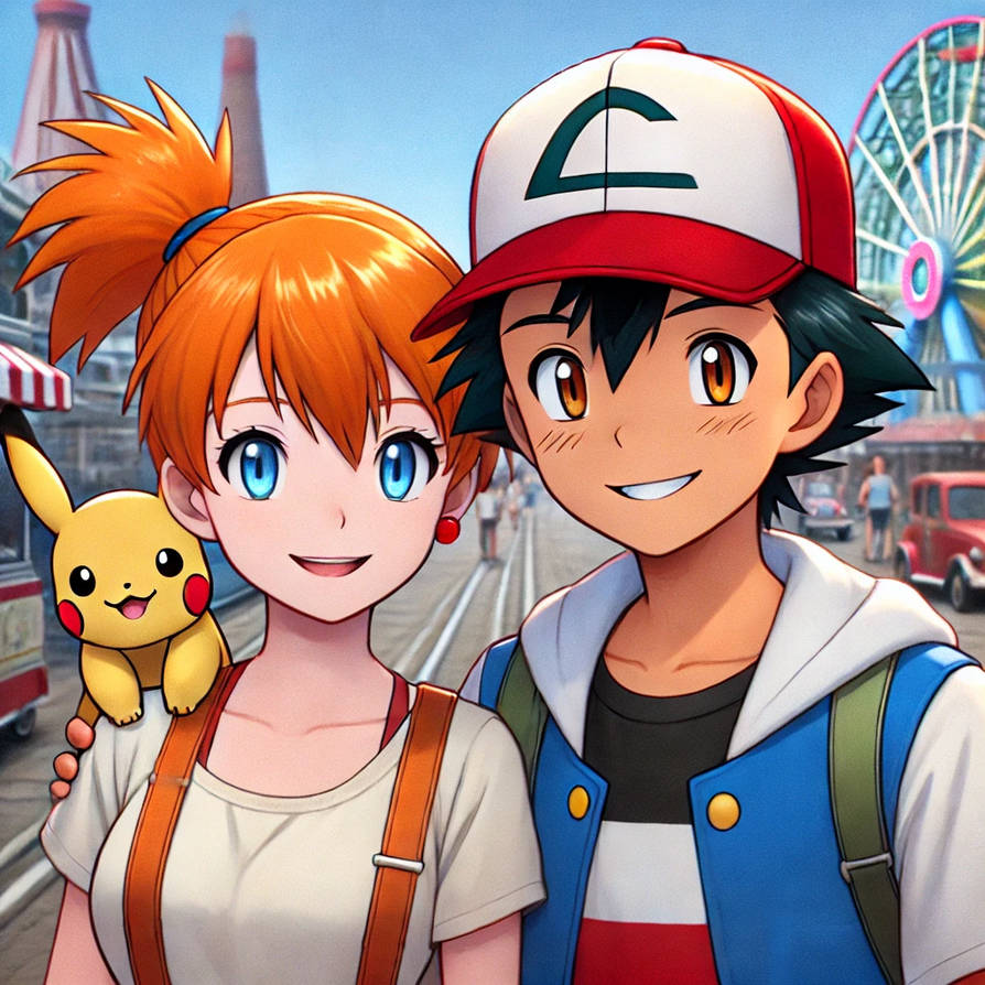 Ash and Misty Visiting Coney Island by Maruku24 on DeviantArt