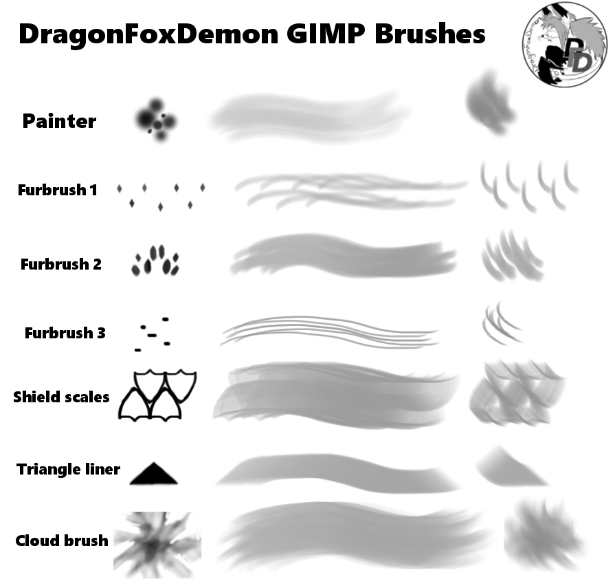 GIMP brushes 2016 set by DragonFoxDemon on DeviantArt