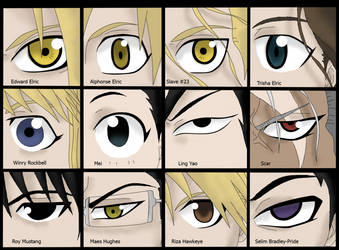 Different eyes of Fullmetal Alchemist Brotherhood