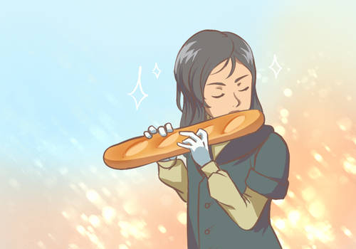 Leon plays the Baguette (gif)