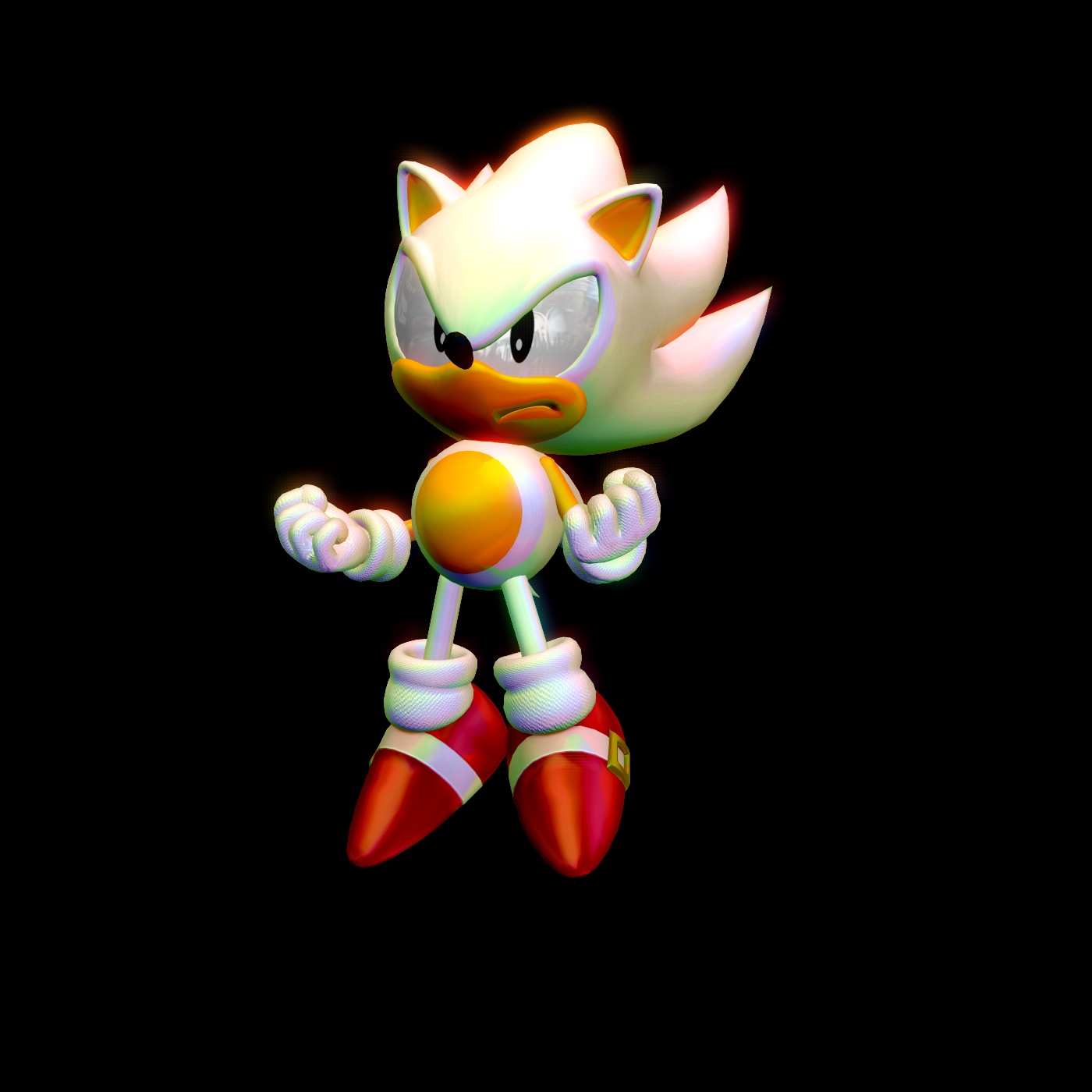 Classic Hyper Sonic render(No Aura) by NonToxicSonicFan on DeviantArt