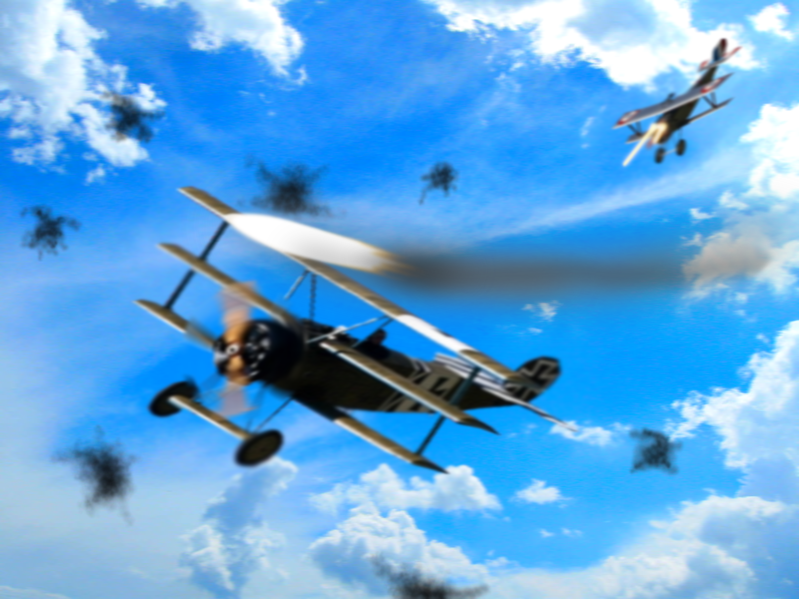 World War 1 Biplane fight (non-Text)