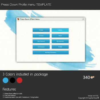 Press-Down Effect Profile Menu - Template